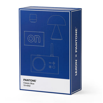 Lexon GIFT Set PANTONE - Includes Mino+ Mini Speaker, Flip Classic Clock, Mina M Lamp, Thykho 3  Speaker - Classic Blue